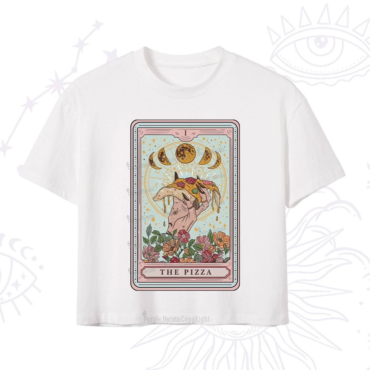 Purplehecate The Pizza Tarot Crop T-Shirt
