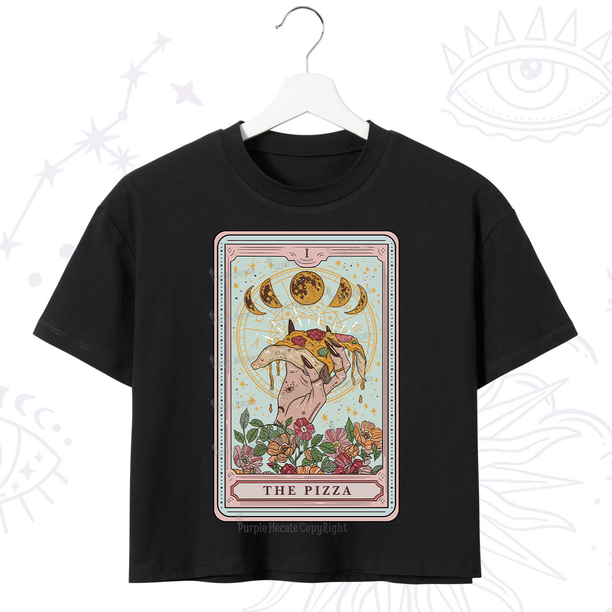 Purplehecate The Pizza Tarot Crop T-Shirt