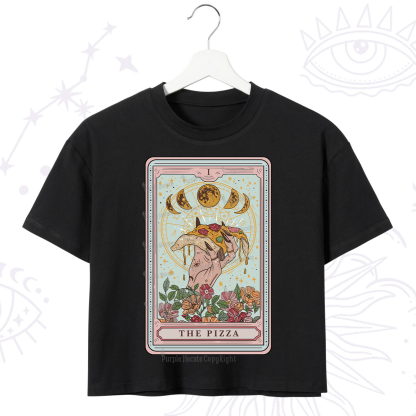 Purplehecate The Pizza Tarot Crop T-Shirt