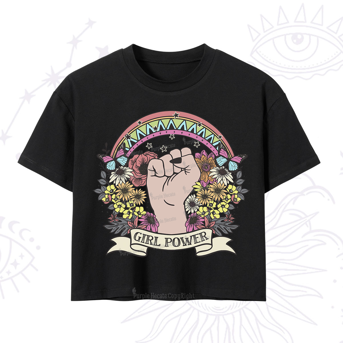 Purplehecate Girl Power Crop T-Shirt