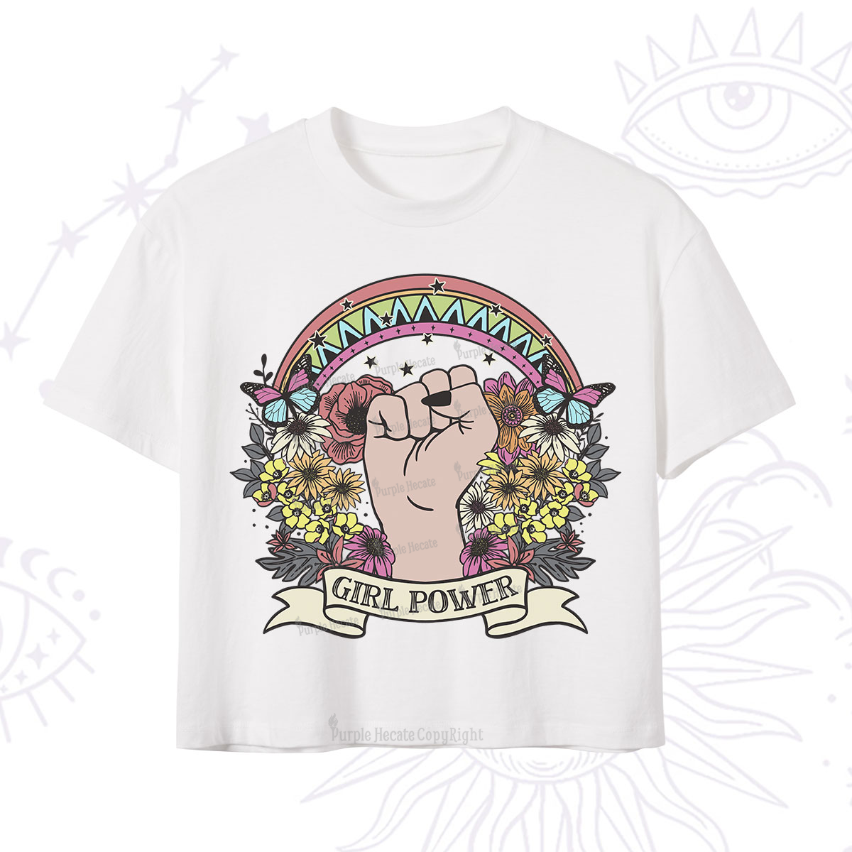 Purplehecate Girl Power Crop T-Shirt