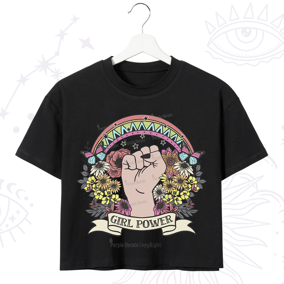 Purplehecate Girl Power Crop T-Shirt
