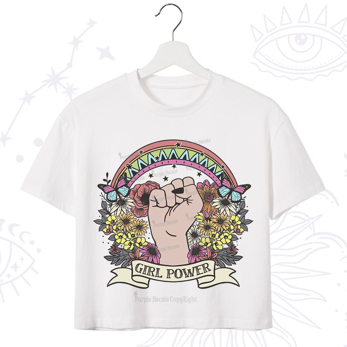 Purplehecate Girl Power Crop T-Shirt