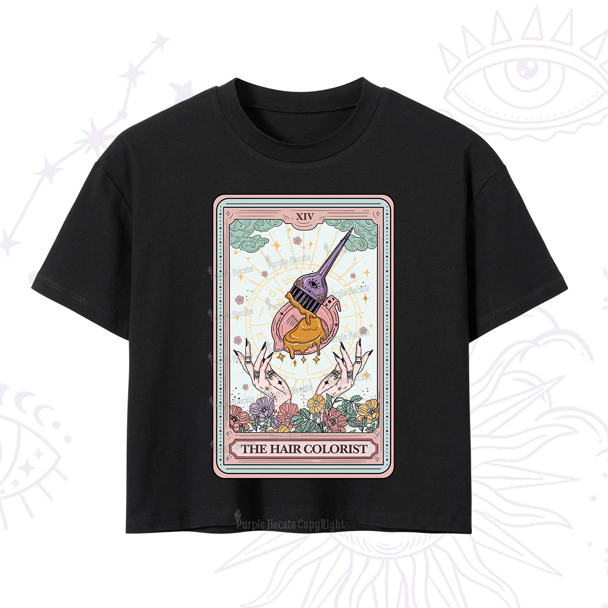 Purplehecate The Hail Colorist Tarot Card Crop T-Shirt