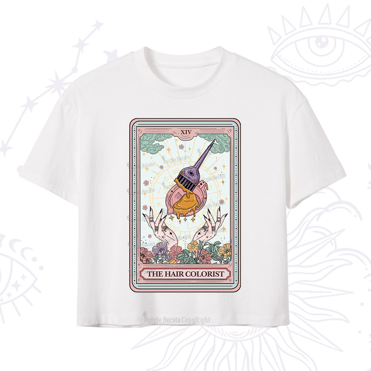 Purplehecate The Hail Colorist Tarot Card Crop T-Shirt