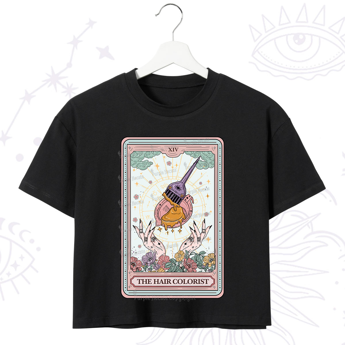 Purplehecate The Hail Colorist Tarot Card Crop T-Shirt