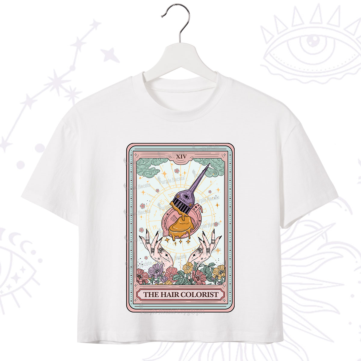 Purplehecate The Hail Colorist Tarot Card Crop T-Shirt