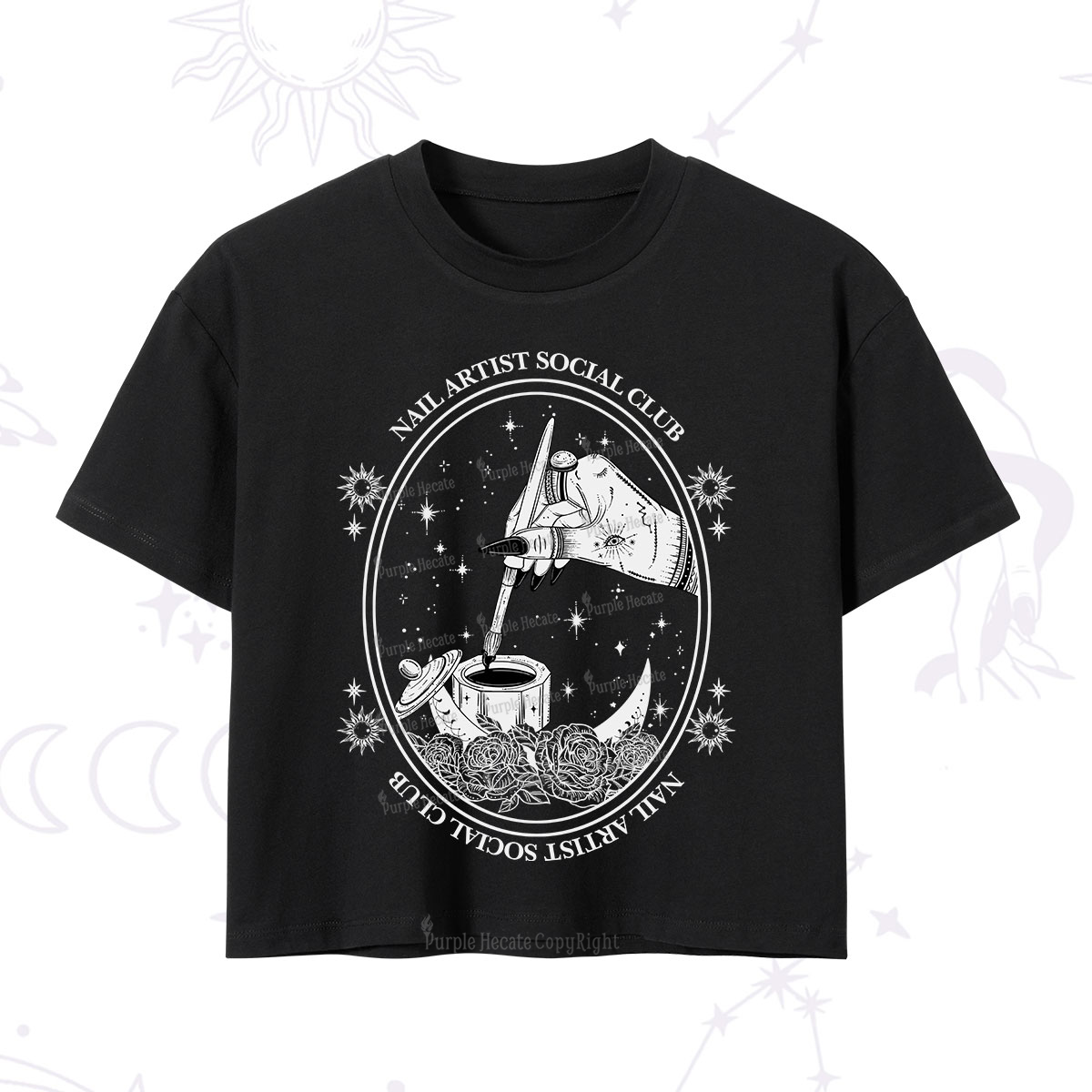 Purplehecate Nail Artist Social Club Crop T-Shirt
