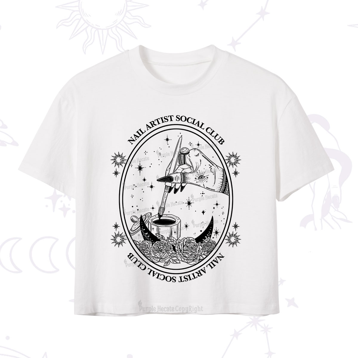 Purplehecate Nail Artist Social Club Crop T-Shirt