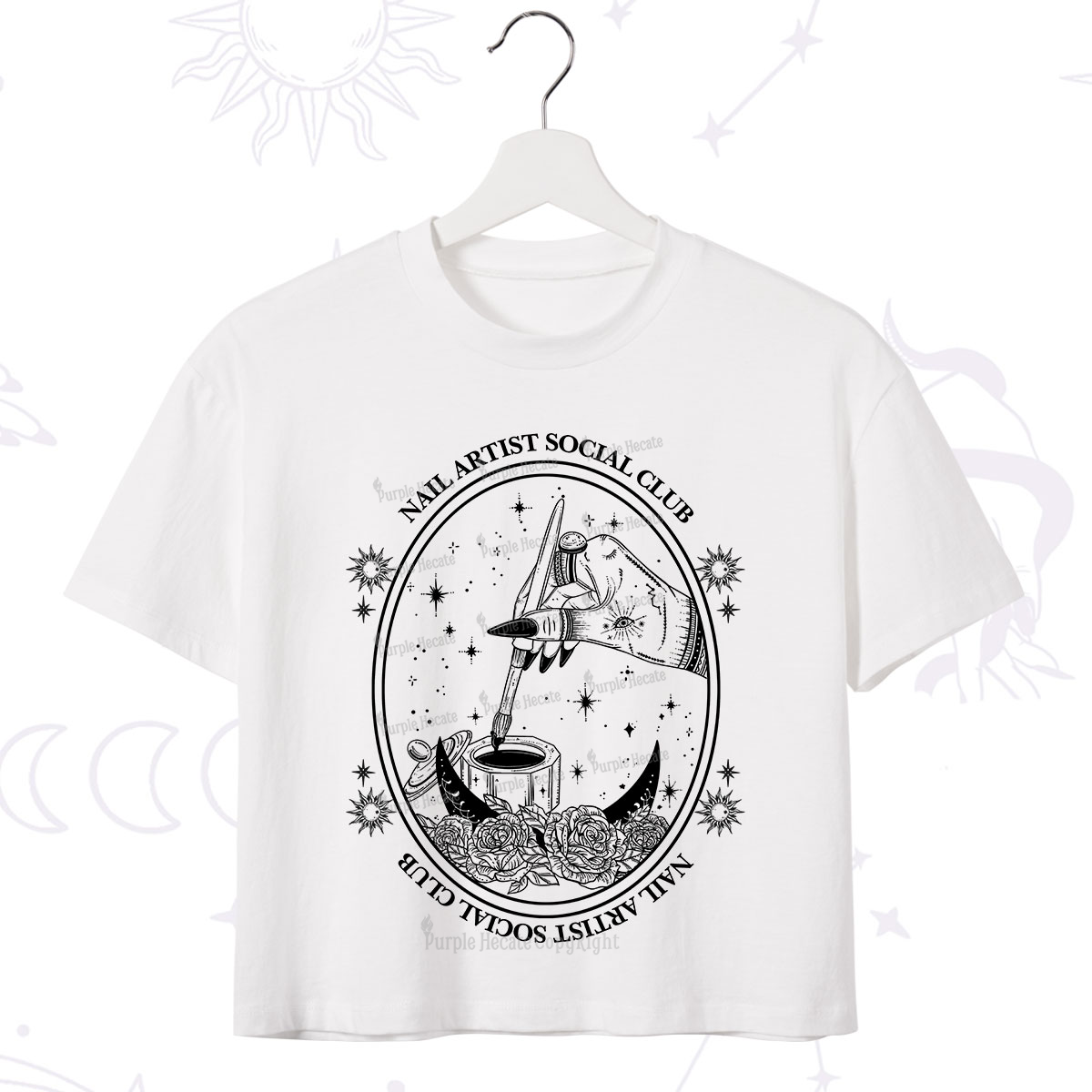 Purplehecate Nail Artist Social Club Crop T-Shirt