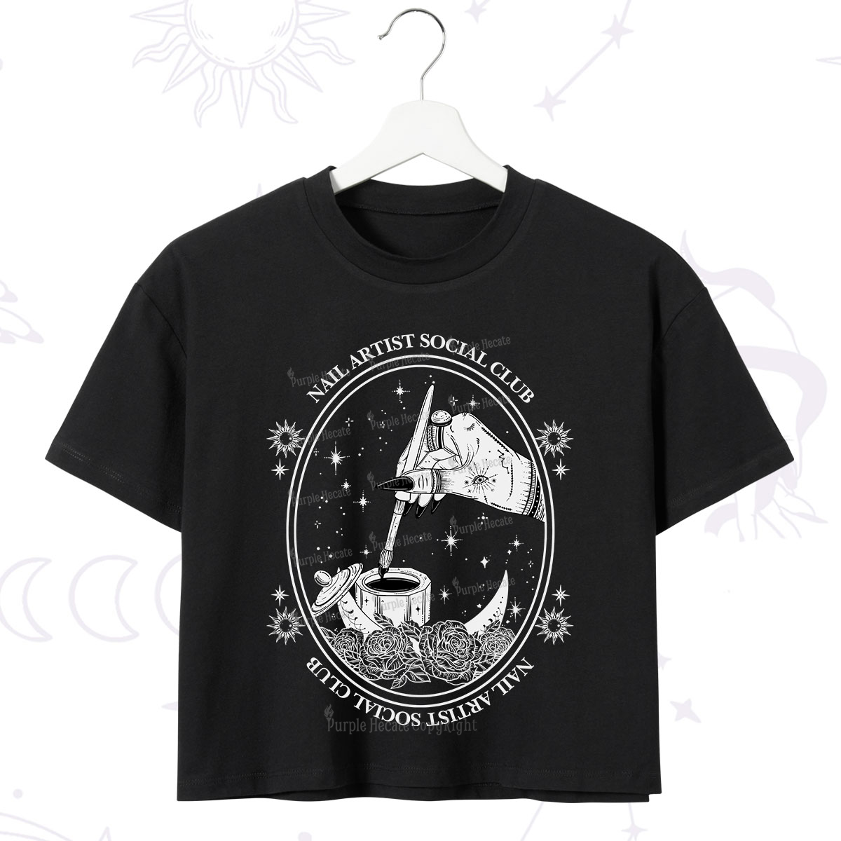 Purplehecate Nail Artist Social Club Crop T-Shirt