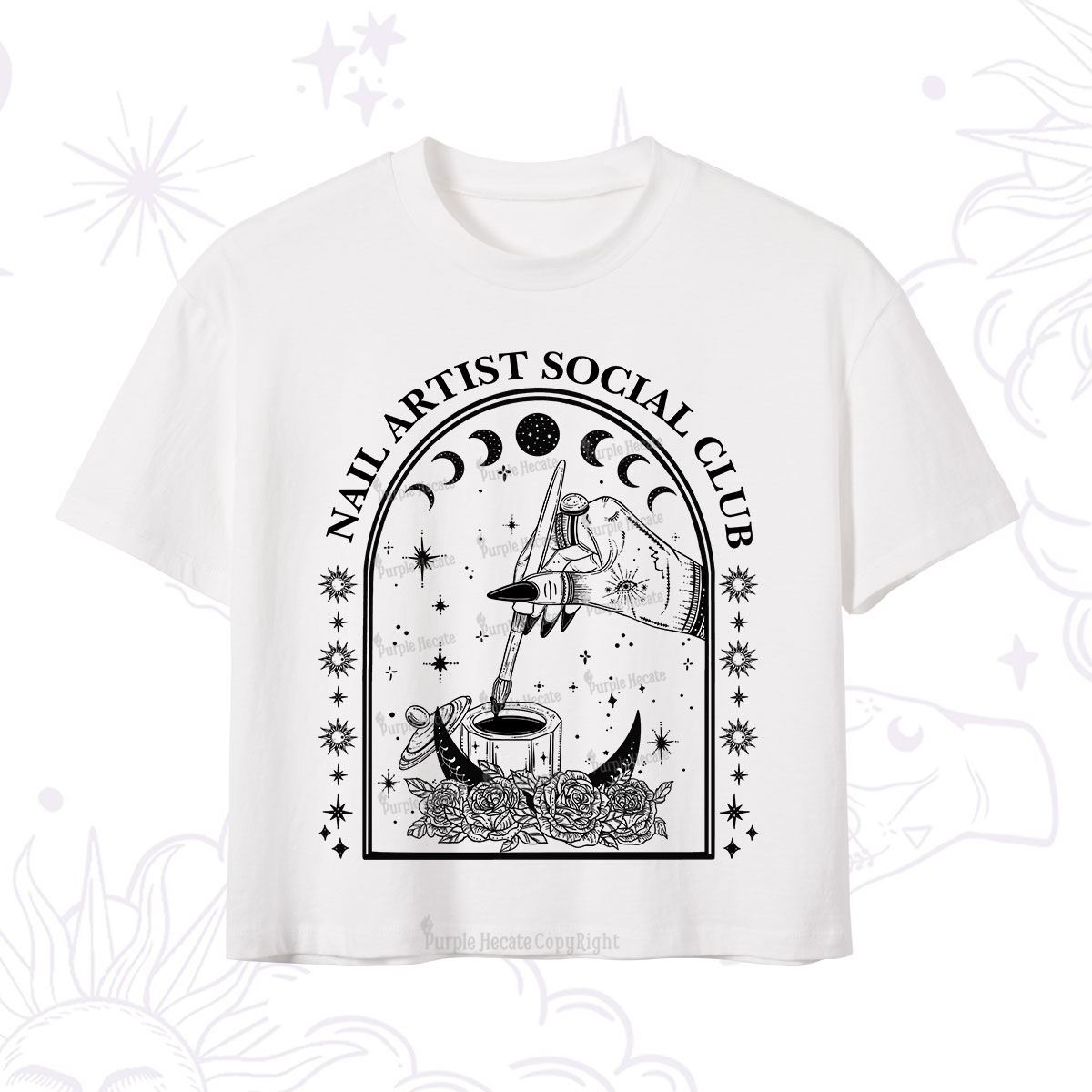 Purplehecate Nail Artist Club Collective Crop T-Shirt