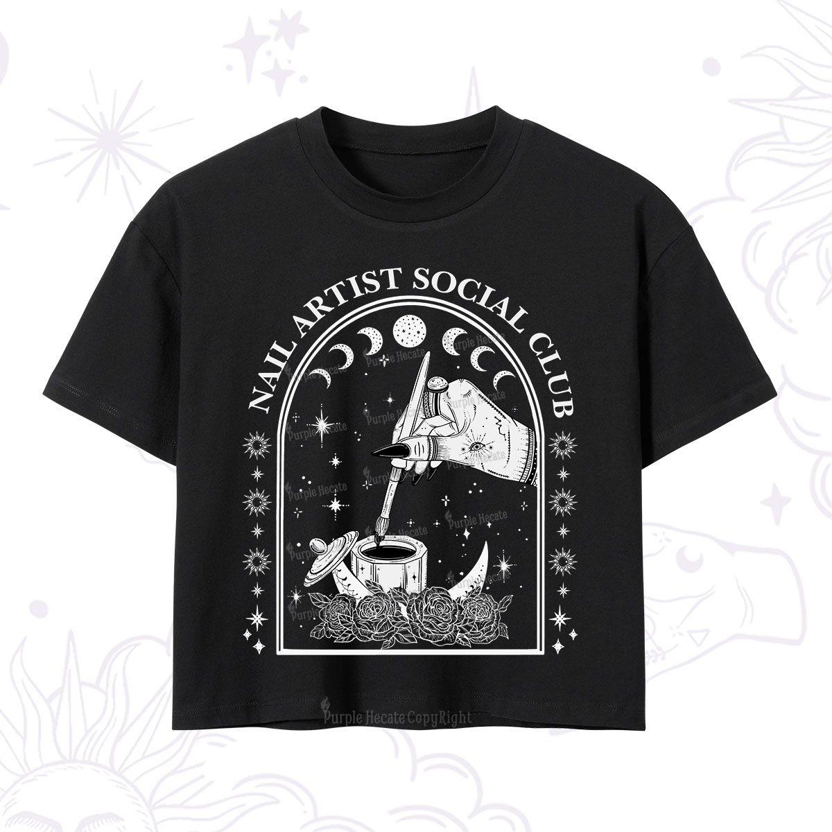 Purplehecate Nail Artist Club Collective Crop T-Shirt