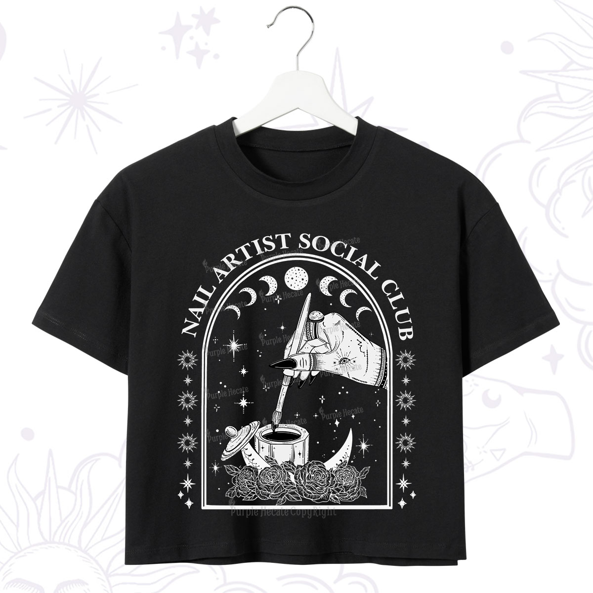 Purplehecate Nail Artist Club Collective Crop T-Shirt