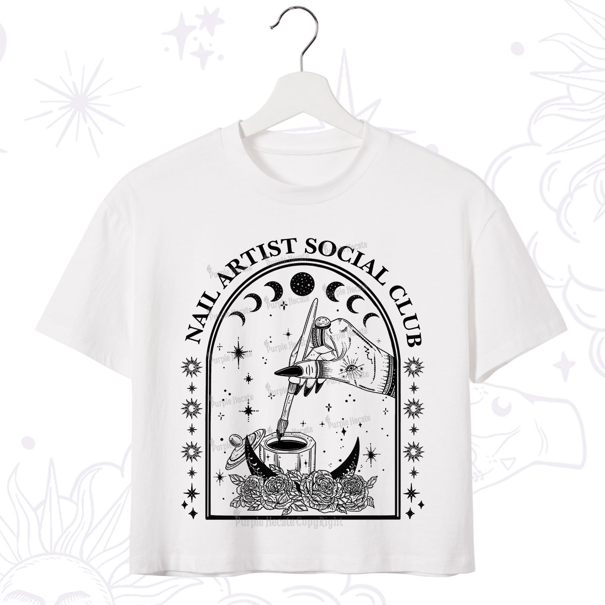 Purplehecate Nail Artist Club Collective Crop T-Shirt