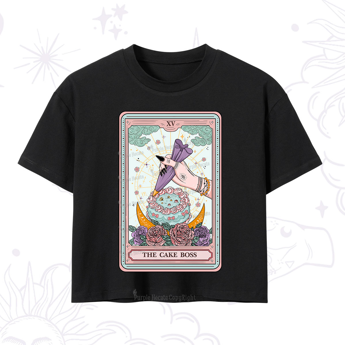 Purplehecate The Cake Boss Tarot Card Crop T-Shirt