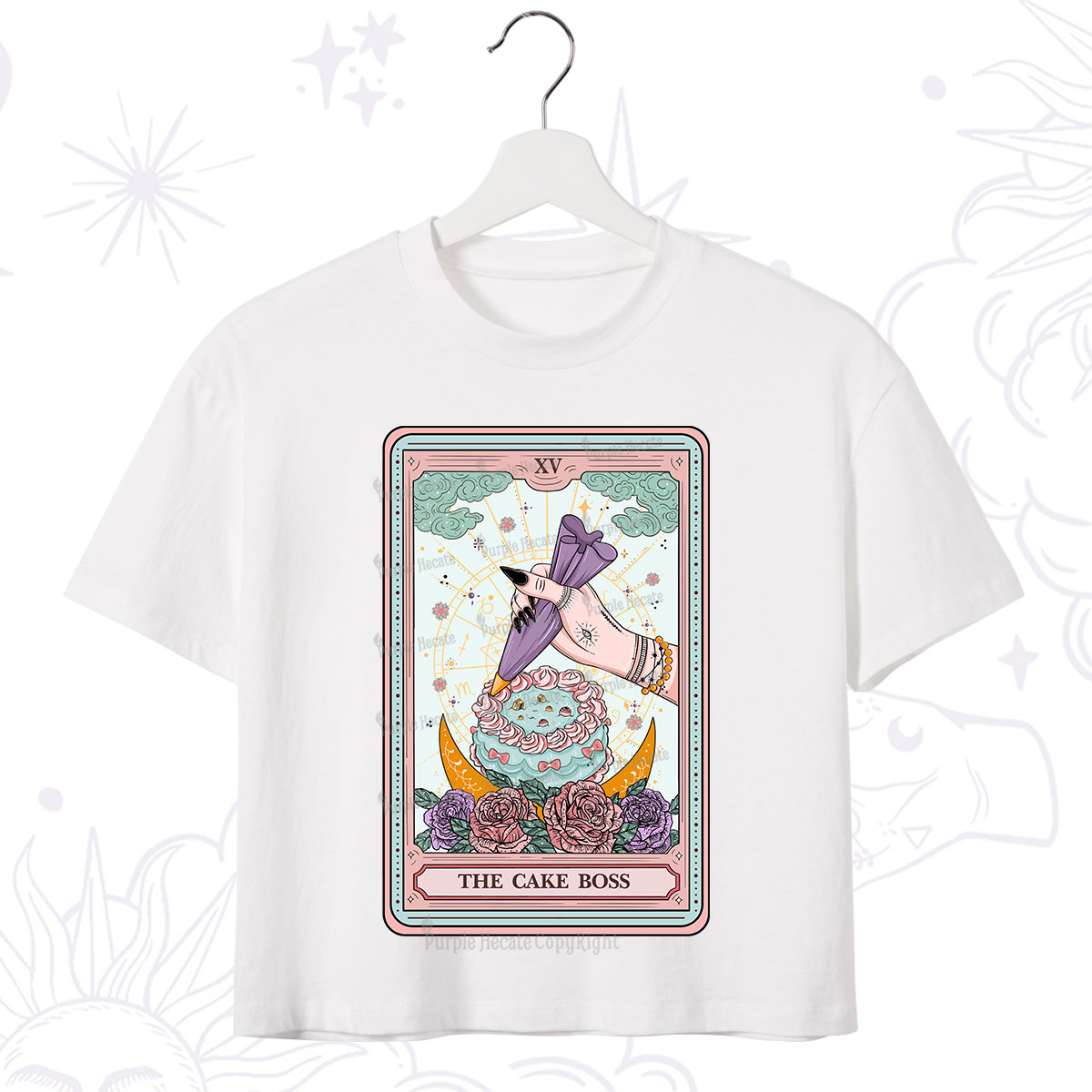 Purplehecate The Cake Boss Tarot Card Crop T-Shirt