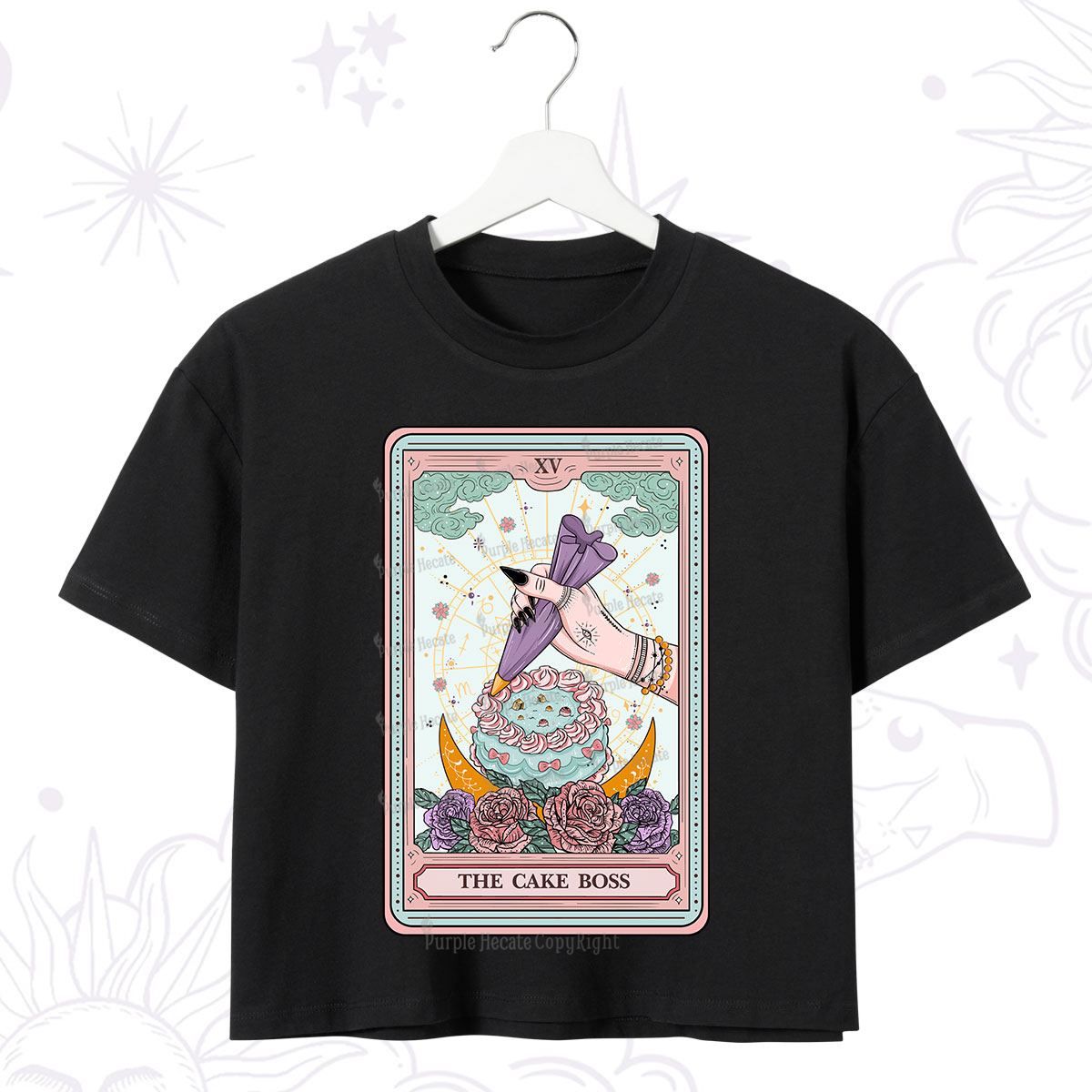 Purplehecate The Cake Boss Tarot Card Crop T-Shirt
