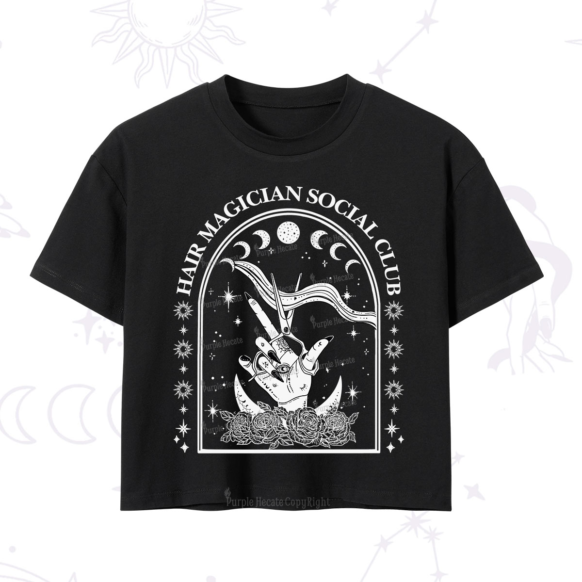 Purplehecate Hair Magician Social Club Collective Crop T-Shirt