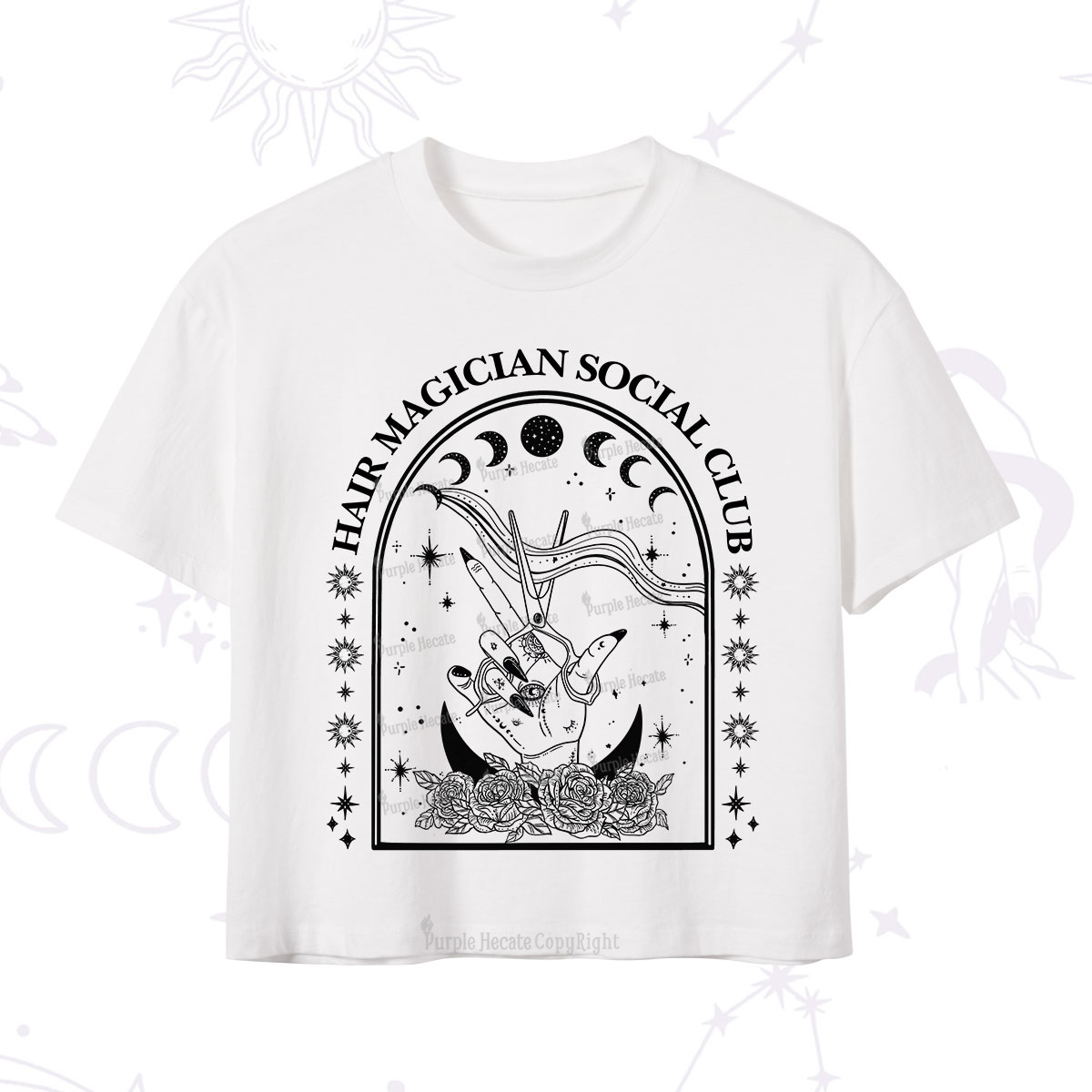 Purplehecate Hair Magician Social Club Collective Crop T-Shirt