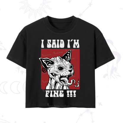 Purplehecate Angry Cat Crop T-Shirt