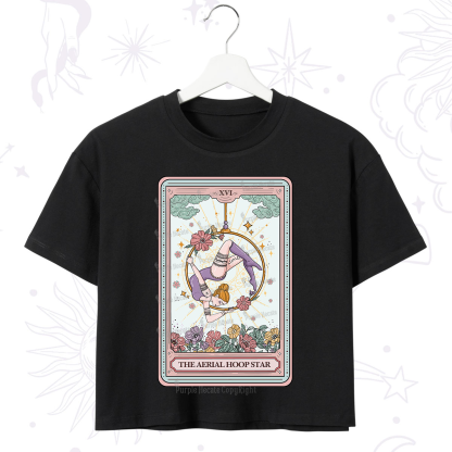 Purplehecate The Aerial Hoop Star Tarot Card Crop T-Shirt