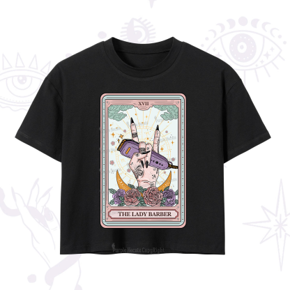 Purplehecate The Lady Barber Tarot Card Crop T-Shirt