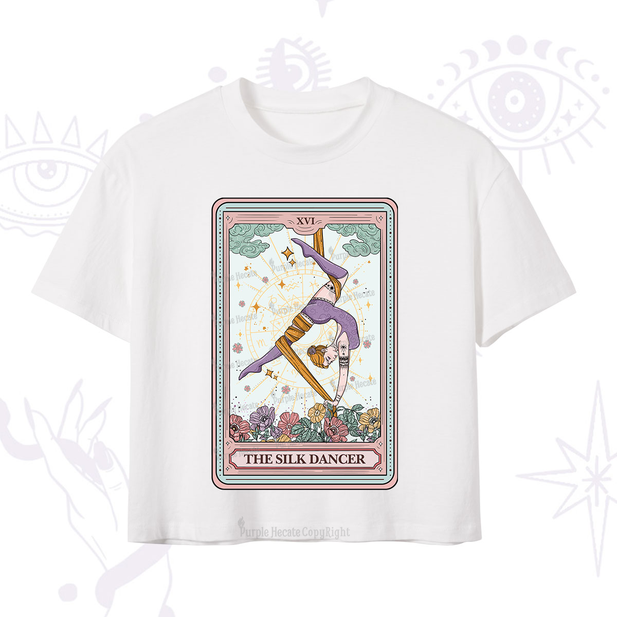 Purplehecate The Aerial Hoop Star Tarot Card Crop T-Shirt