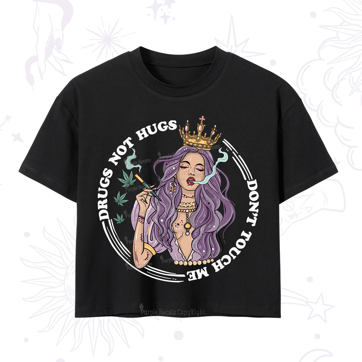 Purplehecate Weed Be Sarcastic Crop T-Shirt