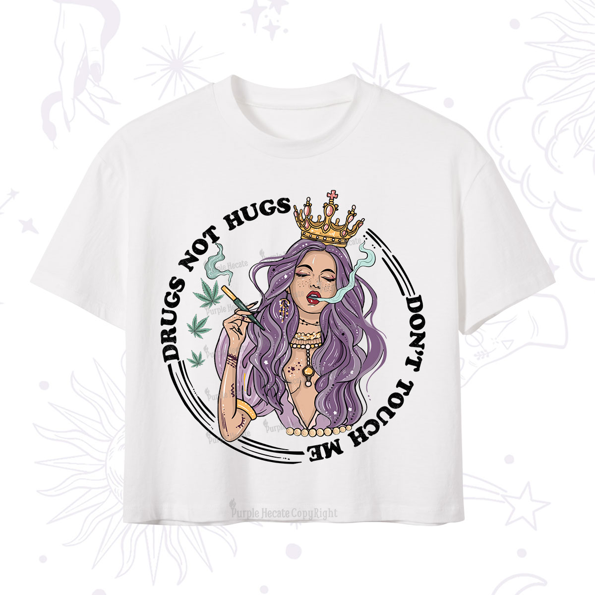 Purplehecate Weed Be Sarcastic Crop T-Shirt