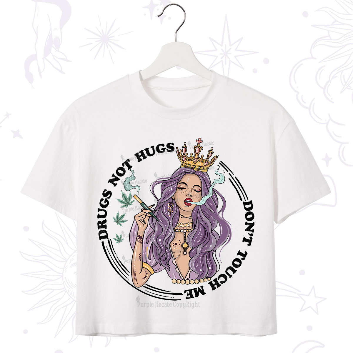 Purplehecate Weed Be Sarcastic Crop T-Shirt