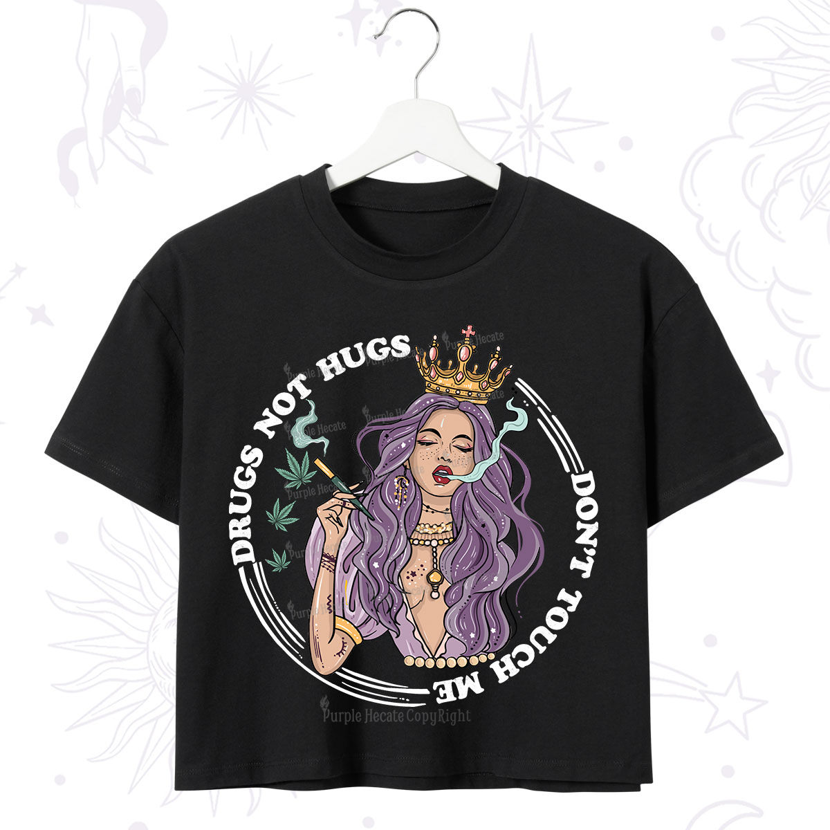 Purplehecate Weed Be Sarcastic Crop T-Shirt