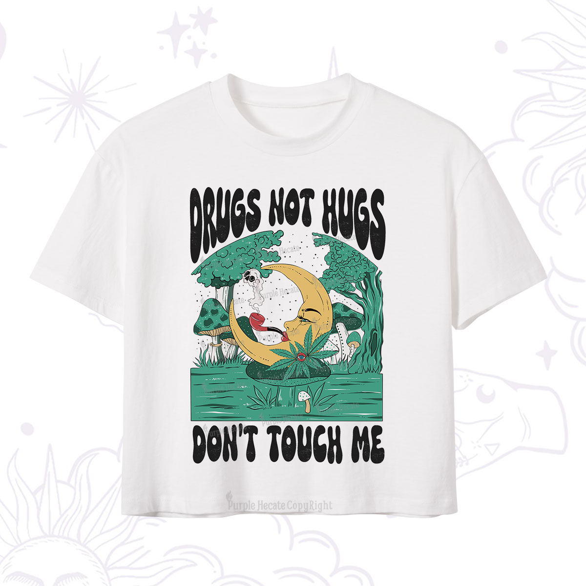 Purplehecate Drugs Not Hugs Don't Touch Me Crop T-Shirt