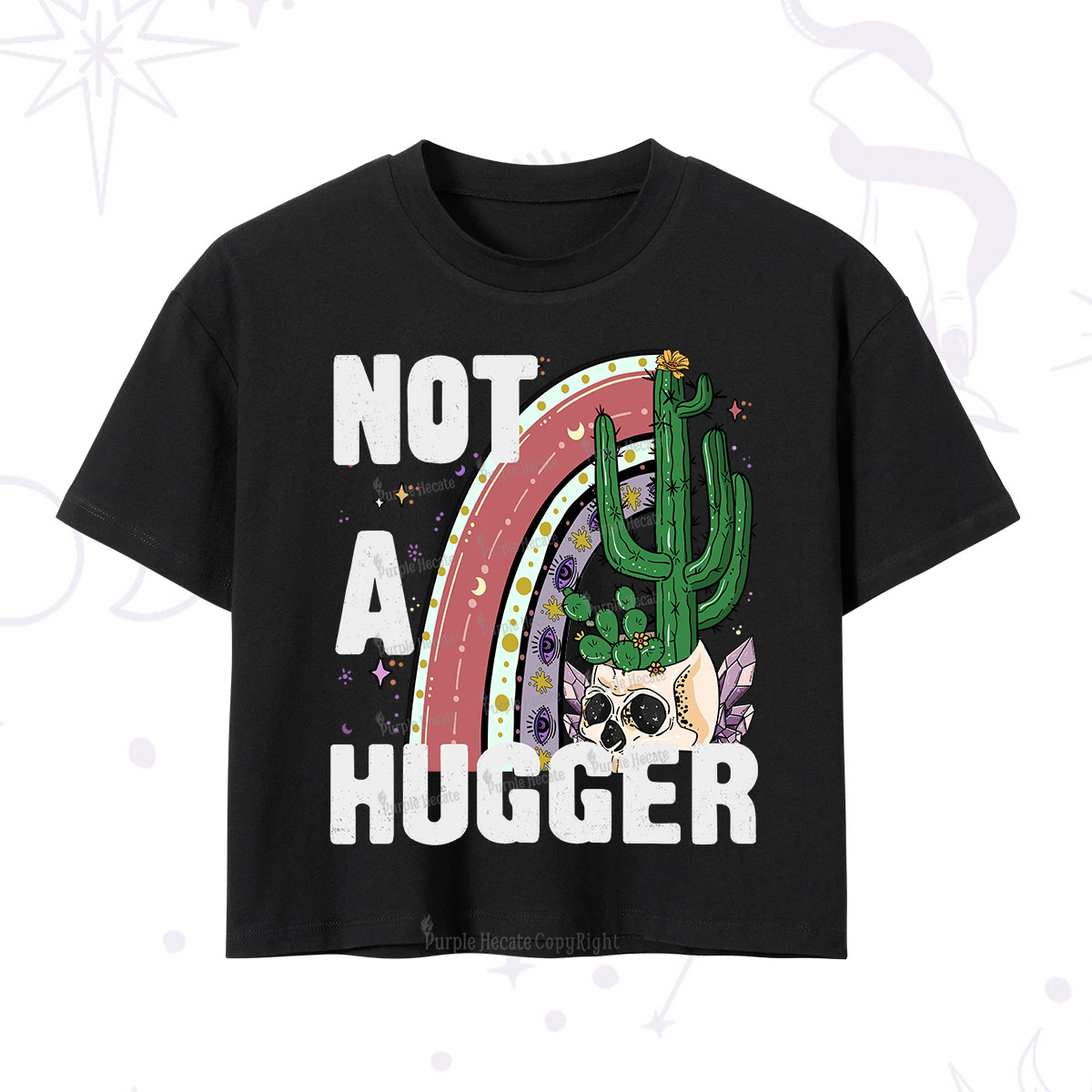 Purplehecate Not A Hugger Crop T-Shirt