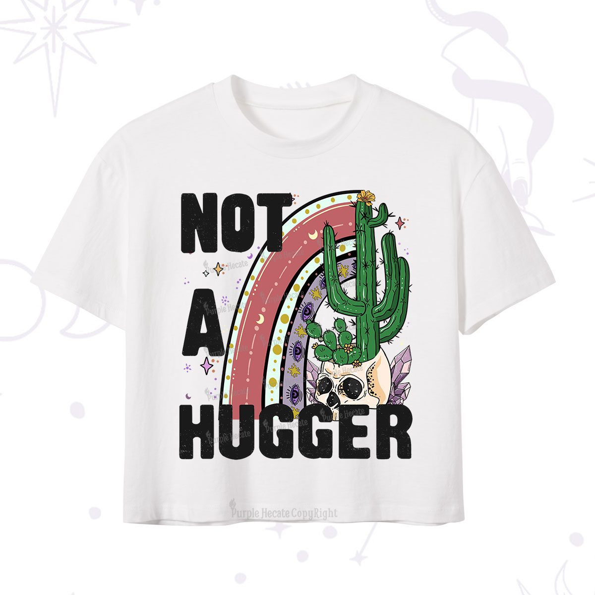 Purplehecate Not A Hugger Crop T-Shirt