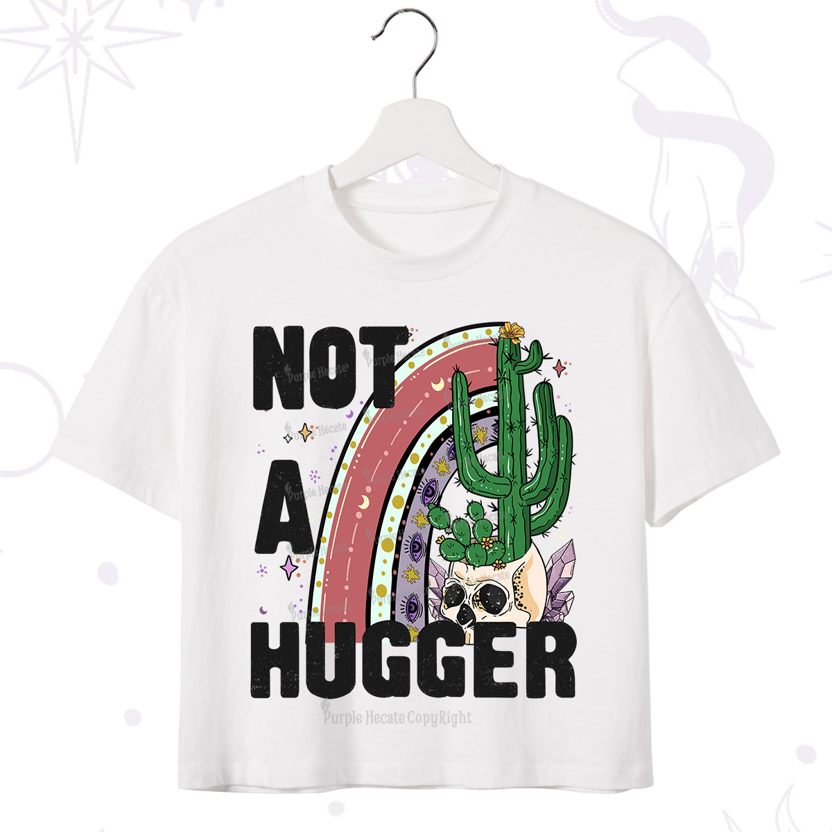 Purplehecate Not A Hugger Crop T-Shirt