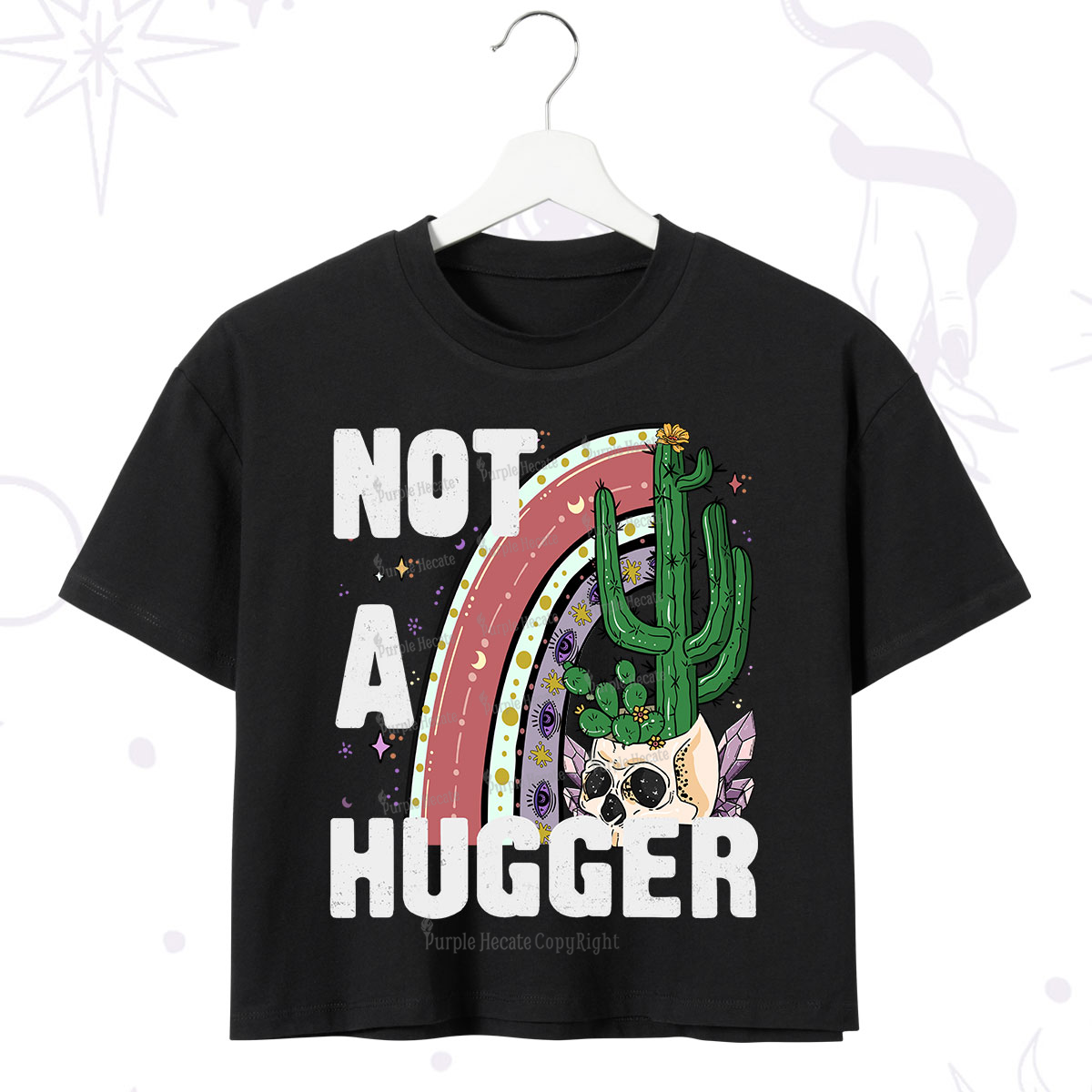 Purplehecate Not A Hugger Crop T-Shirt