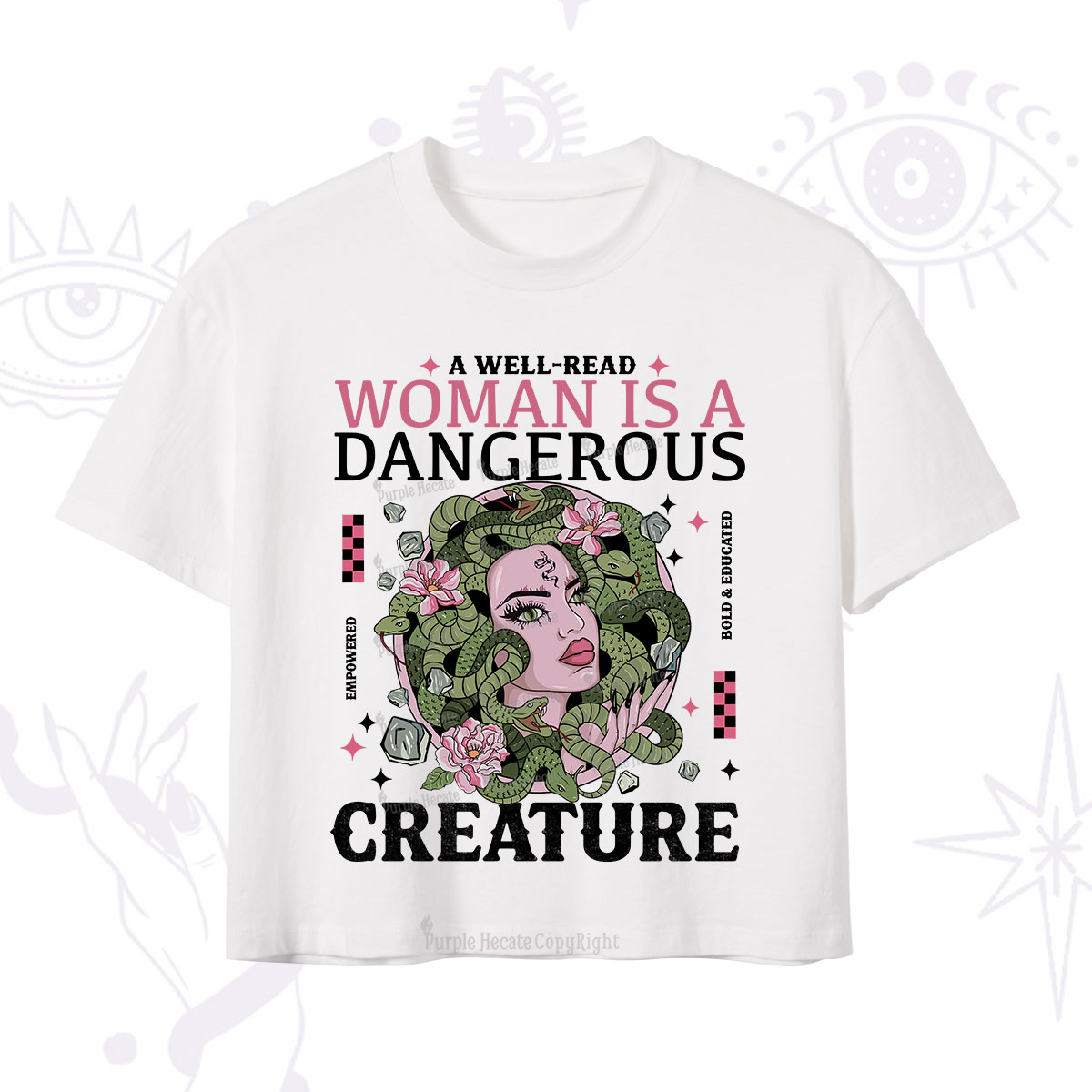 Purplehecate A Well Read Woman Is A Dangerous Crop T-Shirt