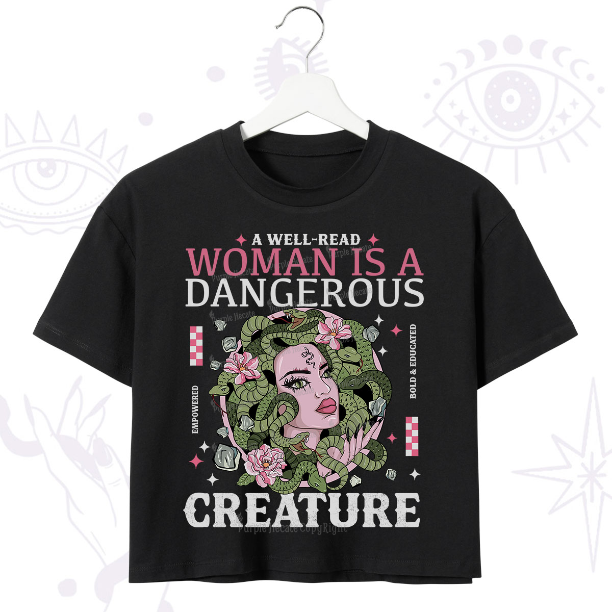 Purplehecate A Well Read Woman Is A Dangerous Crop T-Shirt