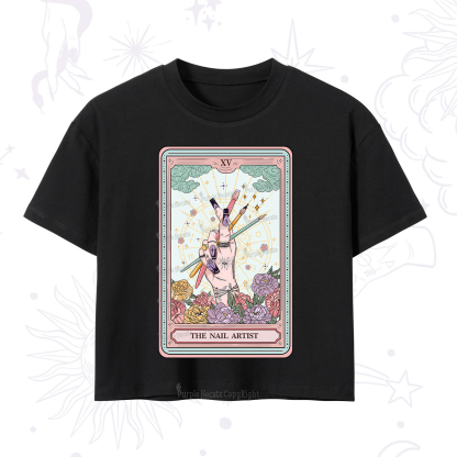 Purplehecate The Enchanted Nail Artist Tarot Card Crop T-Shirt