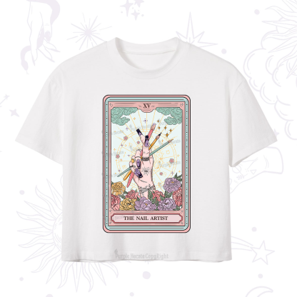 Purplehecate The Enchanted Nail Artist Tarot Card Crop T-Shirt