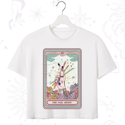 Purplehecate The Enchanted Nail Artist Tarot Card Crop T-Shirt