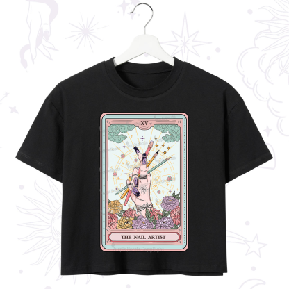 Purplehecate The Enchanted Nail Artist Tarot Card Crop T-Shirt