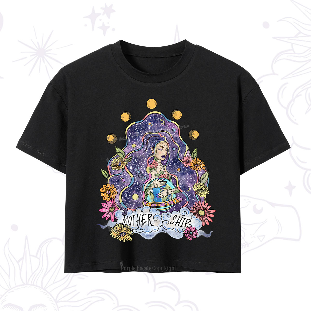 Purplehecate Mother Ship Crop T-Shirt