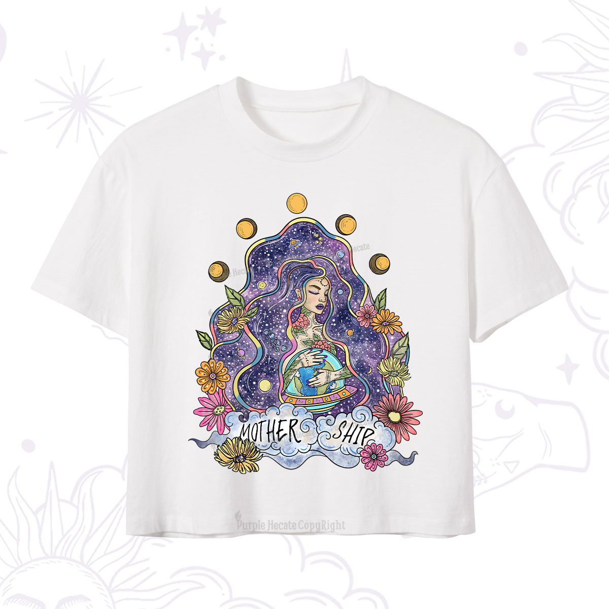 Purplehecate Mother Ship Crop T-Shirt