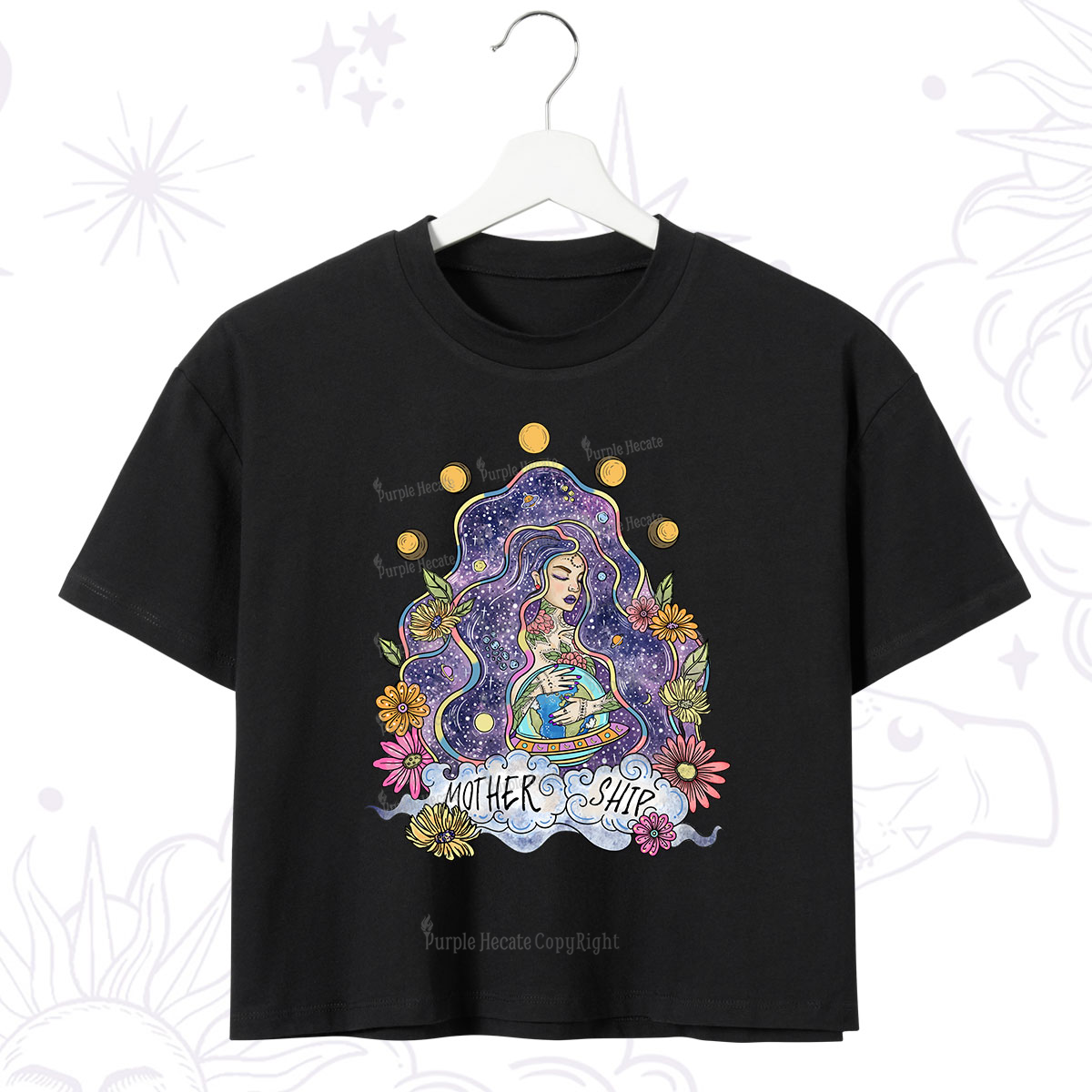 Purplehecate Mother Ship Crop T-Shirt
