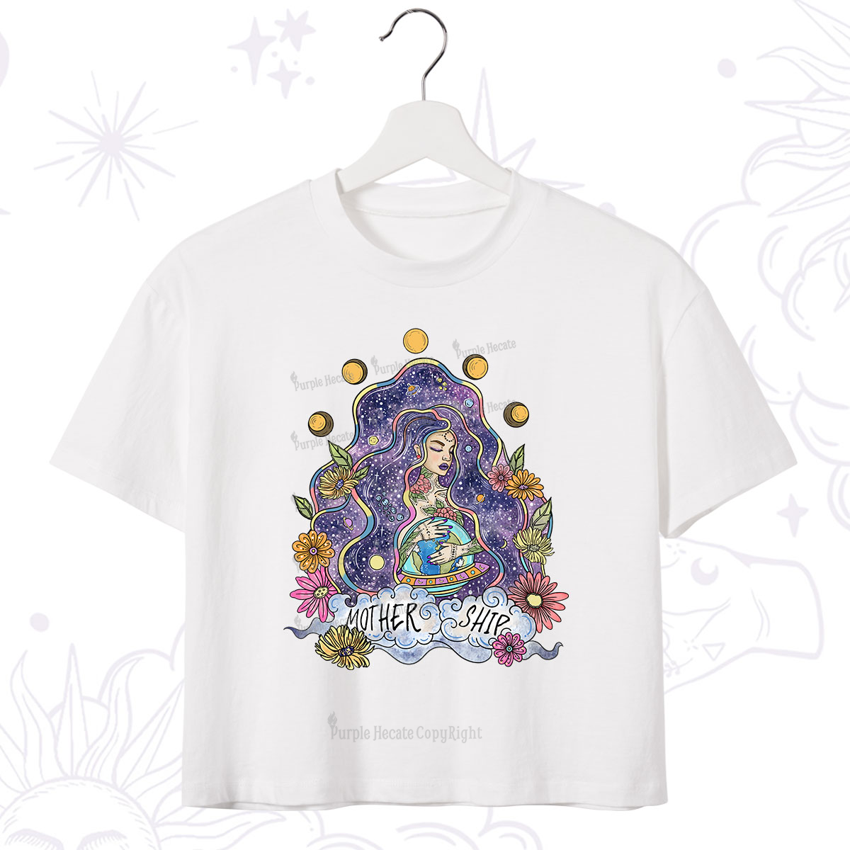 Purplehecate Mother Ship Crop T-Shirt