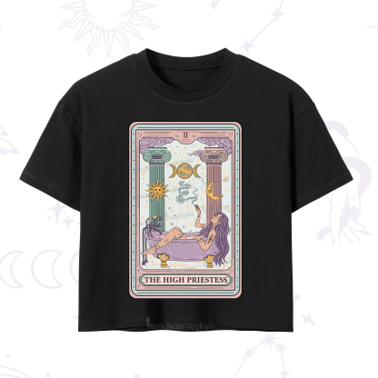 Purplehecate The High Priestess Tarot Crop T-Shirt