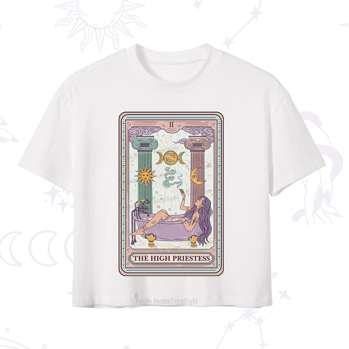 Purplehecate The High Priestess Tarot Crop T-Shirt