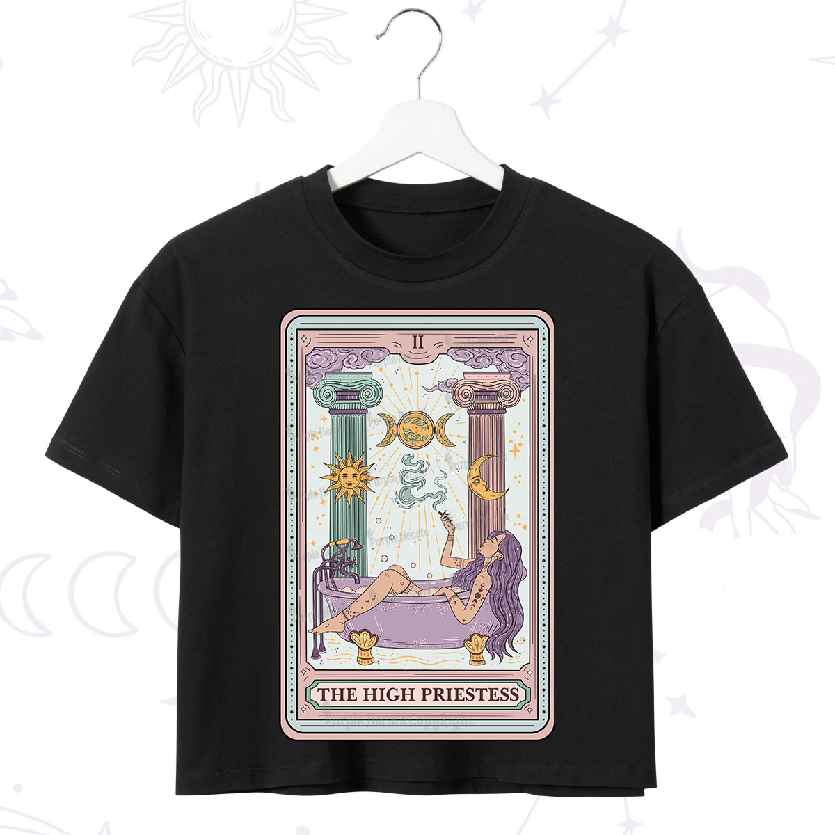 Purplehecate The High Priestess Tarot Crop T-Shirt